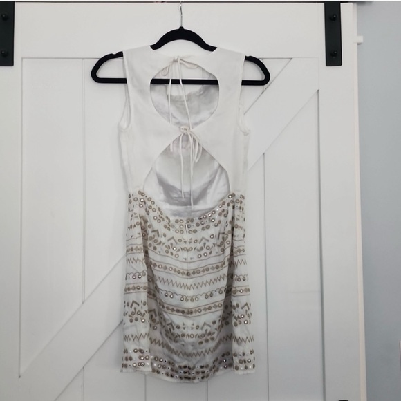 Majorelle Open Back Cream Dress  size S - Picture 5 of 6